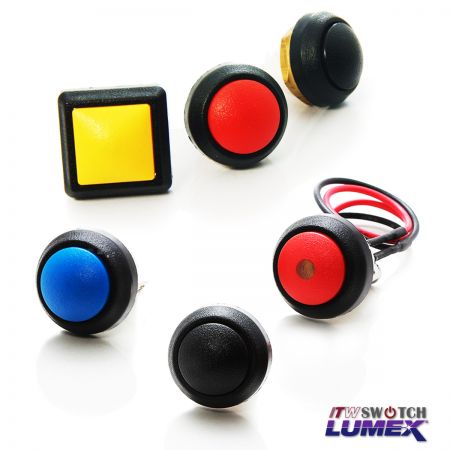 Interruptores de botão miniatura de 12 mm